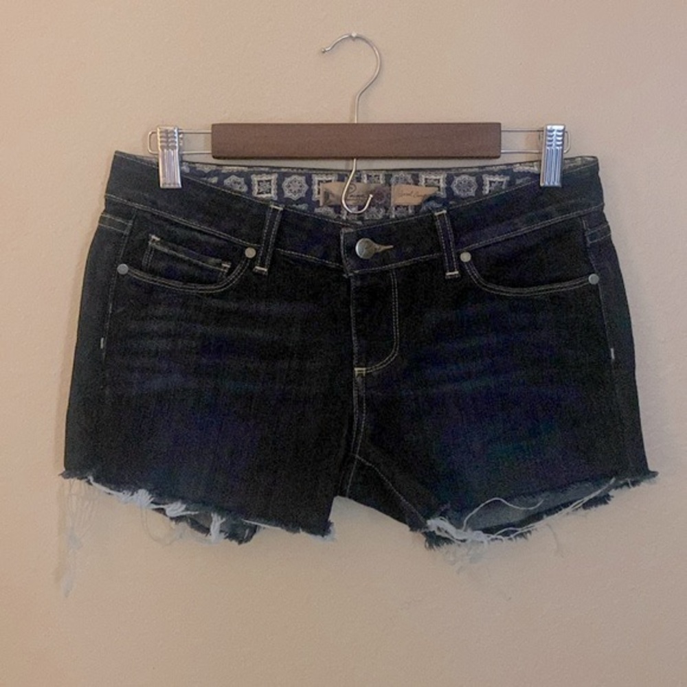 PAIGE Dark Blue Jean Shorts